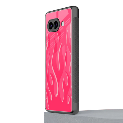 Y2K Retro Hot Pink Flames google pixel 10a mobile cover | shockproof glass phone case