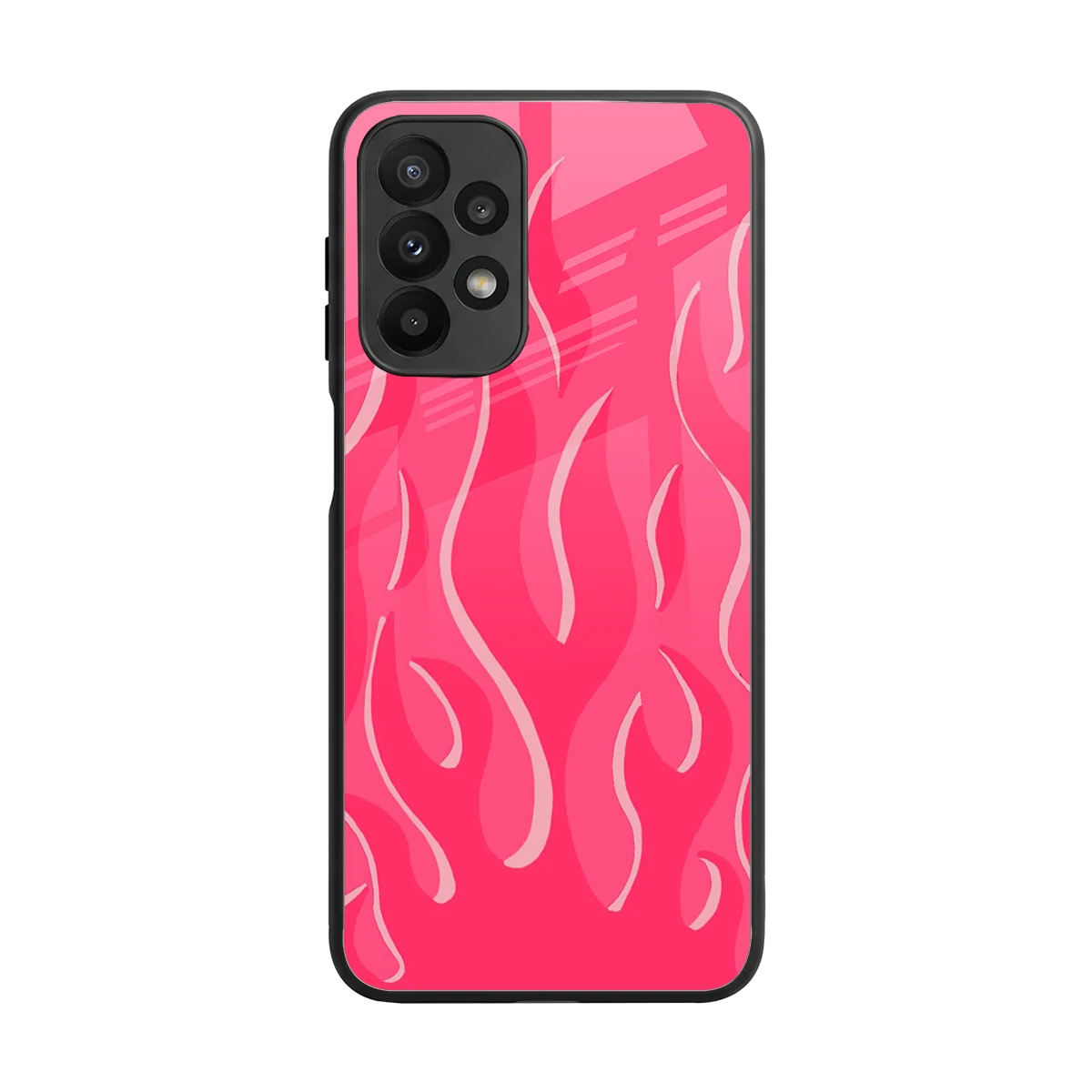 Y2K Retro Hot Pink Flames back phone cover | glass case for samsung galaxy a23