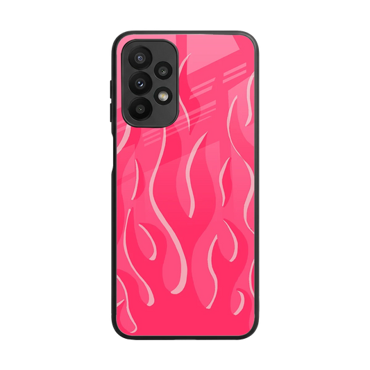 Y2K Retro Hot Pink Flames back phone cover | glass case for samsung galaxy a23
