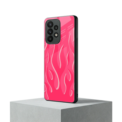 Y2K Retro Hot Pink Flames samsung galaxy a23 mobile cover | shockproof glass phone case