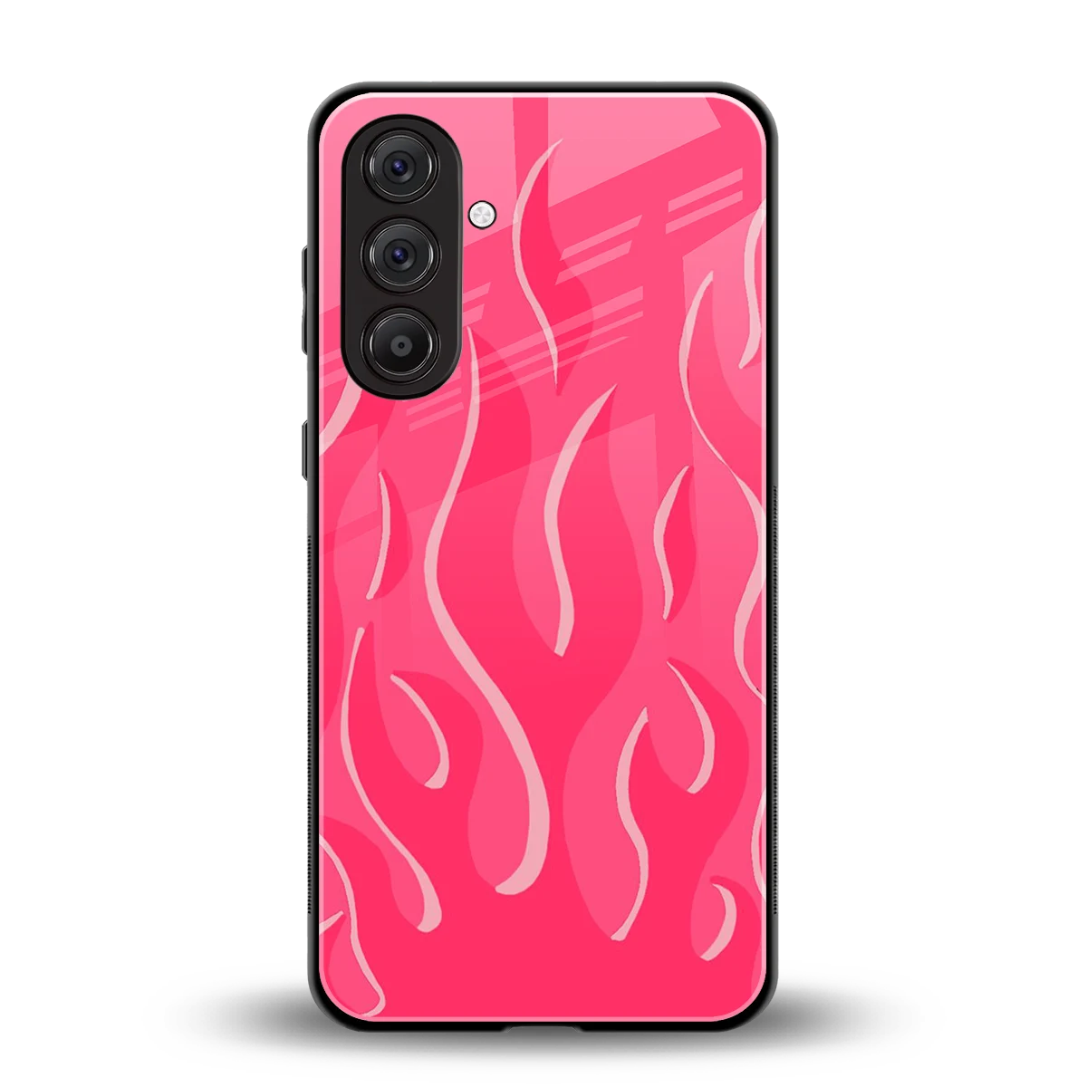 Y2K Retro Hot Pink Flames back phone cover | glass case for samsung galaxy a16 5g
