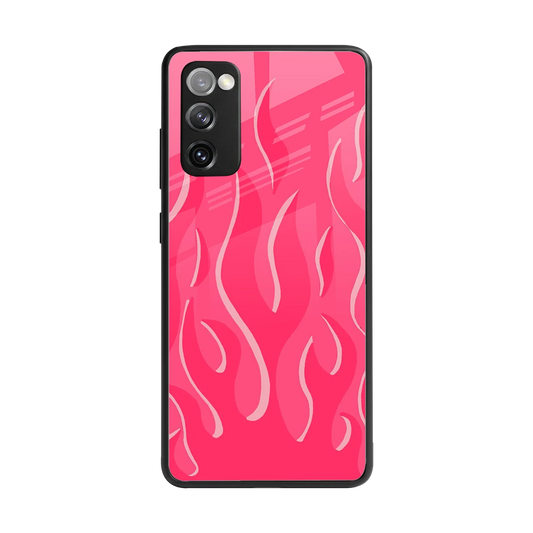 Y2K Retro Hot Pink Flames back phone cover | glass case for samsung galaxy s20 fe