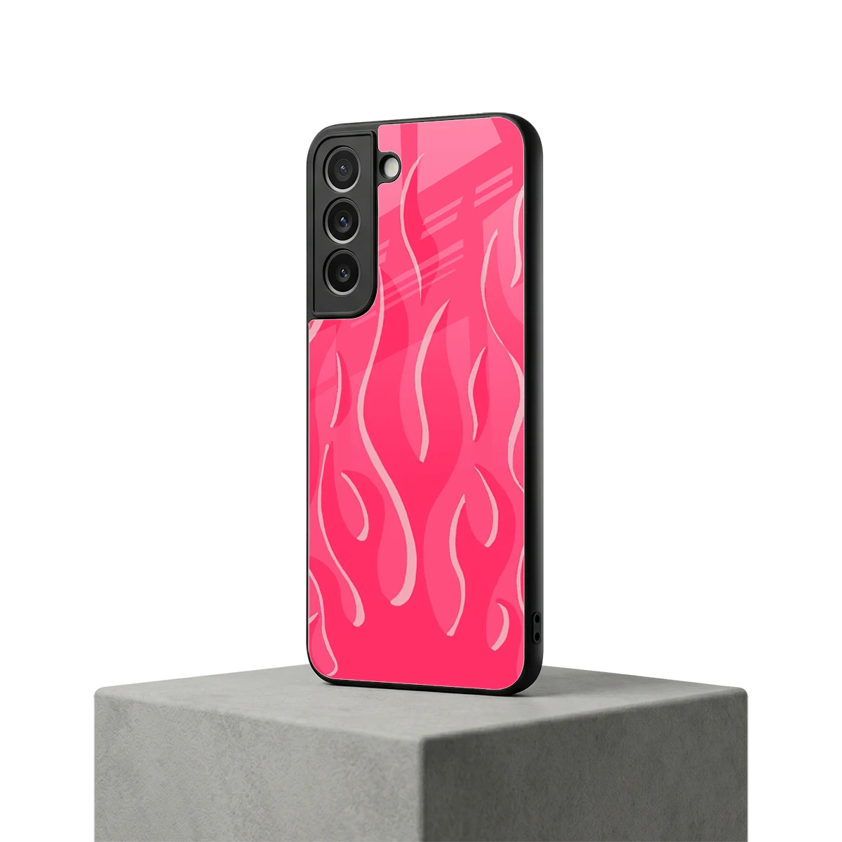 Y2K Retro Hot Pink Flames samsung galaxy s22 mobile cover | shockproof glass phone case