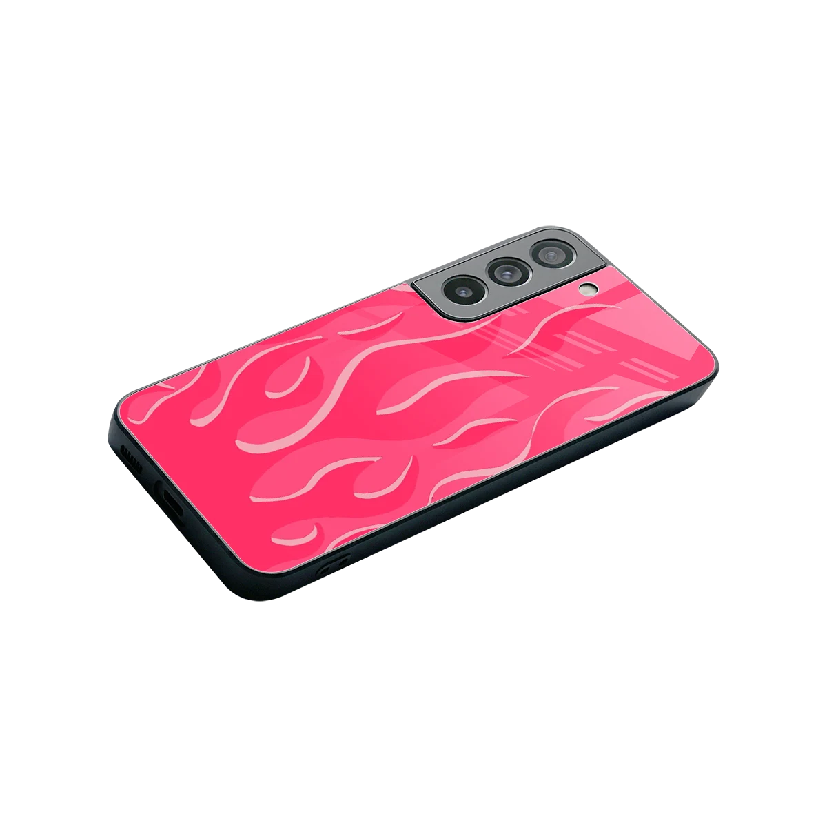Y2K Retro Hot Pink Flames stylish phone case for samsung galaxy s22 | glossy glass and slim fit
