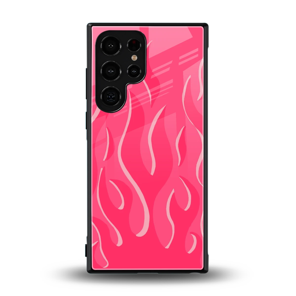 Y2K Retro Hot Pink Flames back phone cover | glass case for samsung galaxy s24 ultra