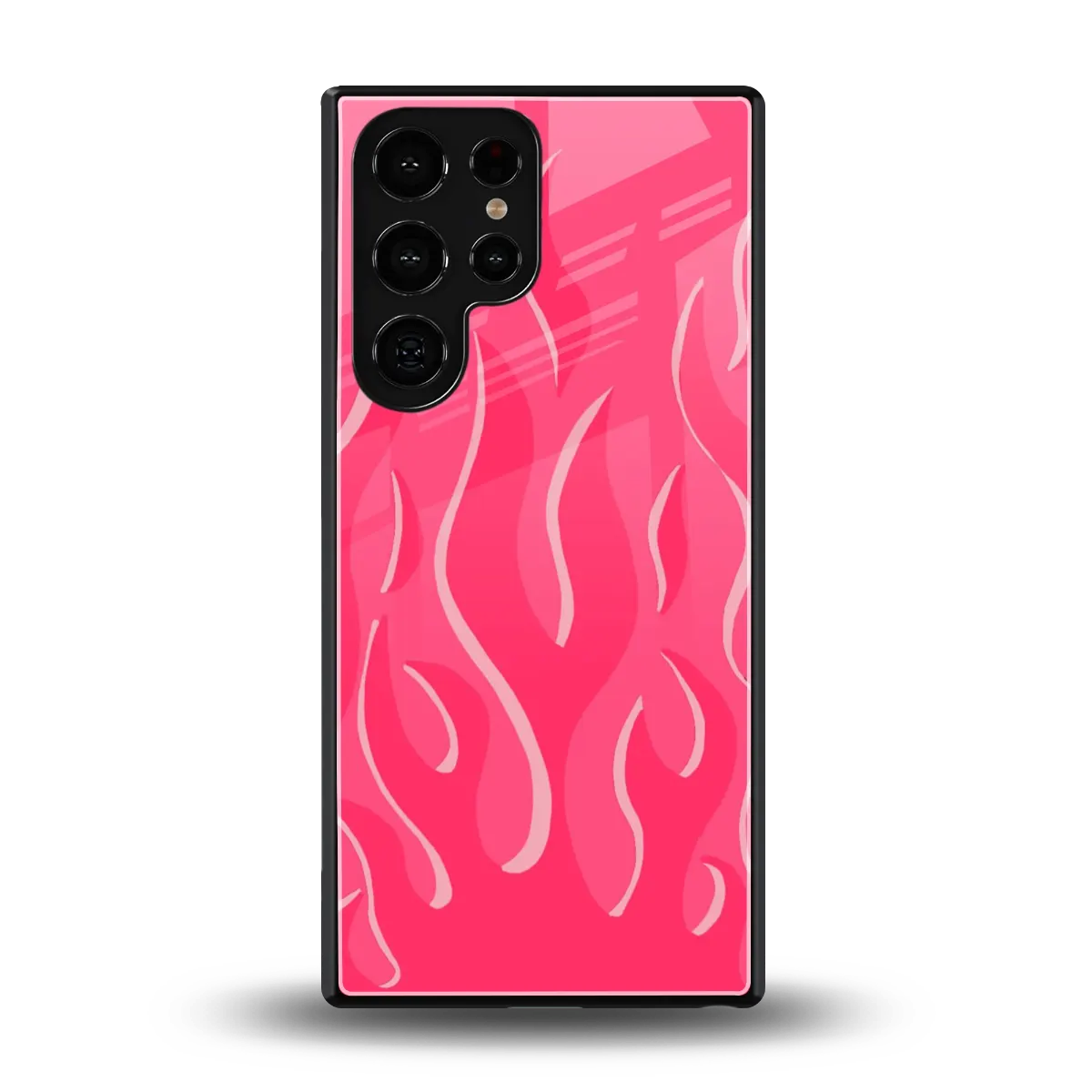 Y2K Retro Hot Pink Flames back phone cover | glass case for samsung galaxy s25 ultra
