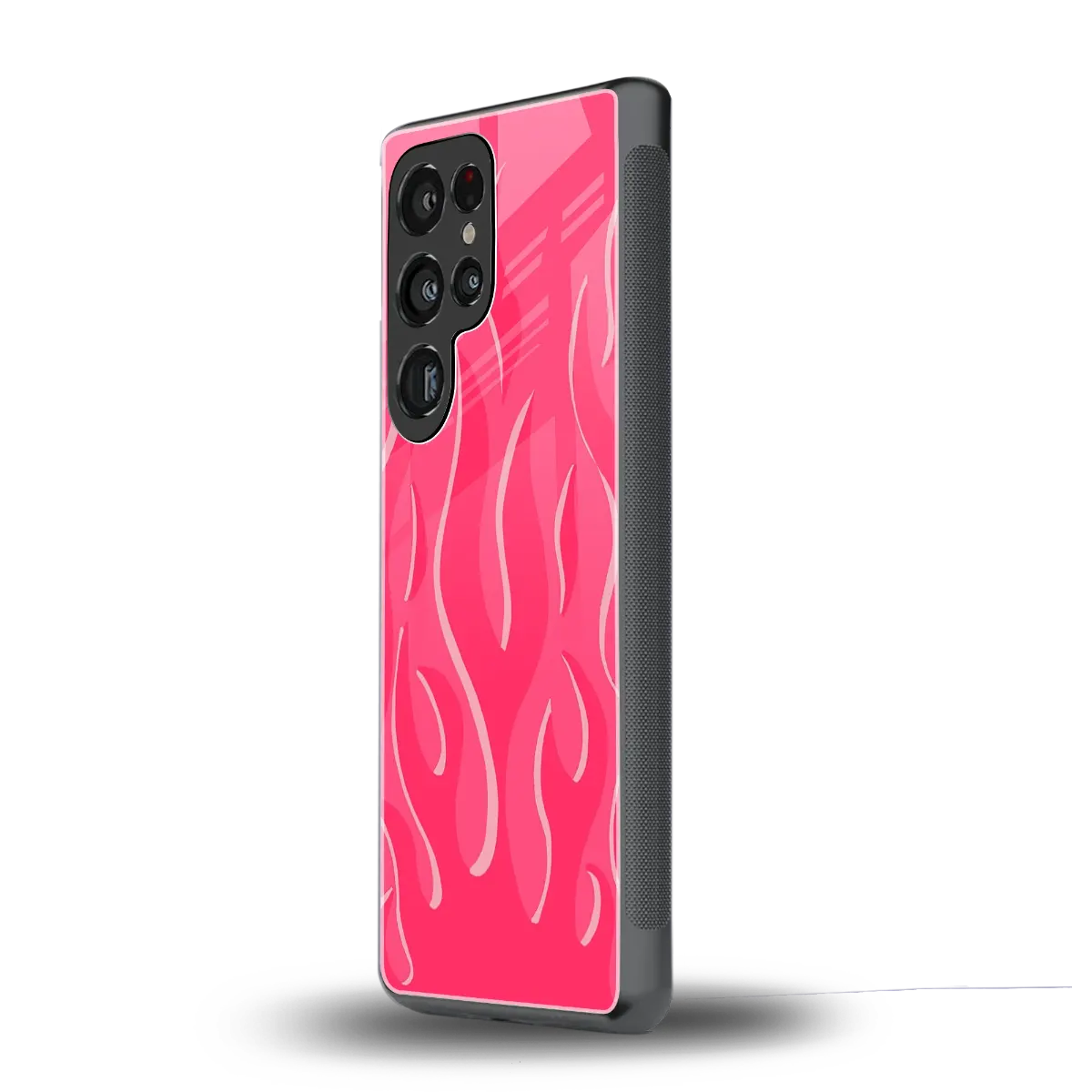Y2K Retro Hot Pink Flames samsung galaxy s25 ultra mobile cover | shockproof glass phone case