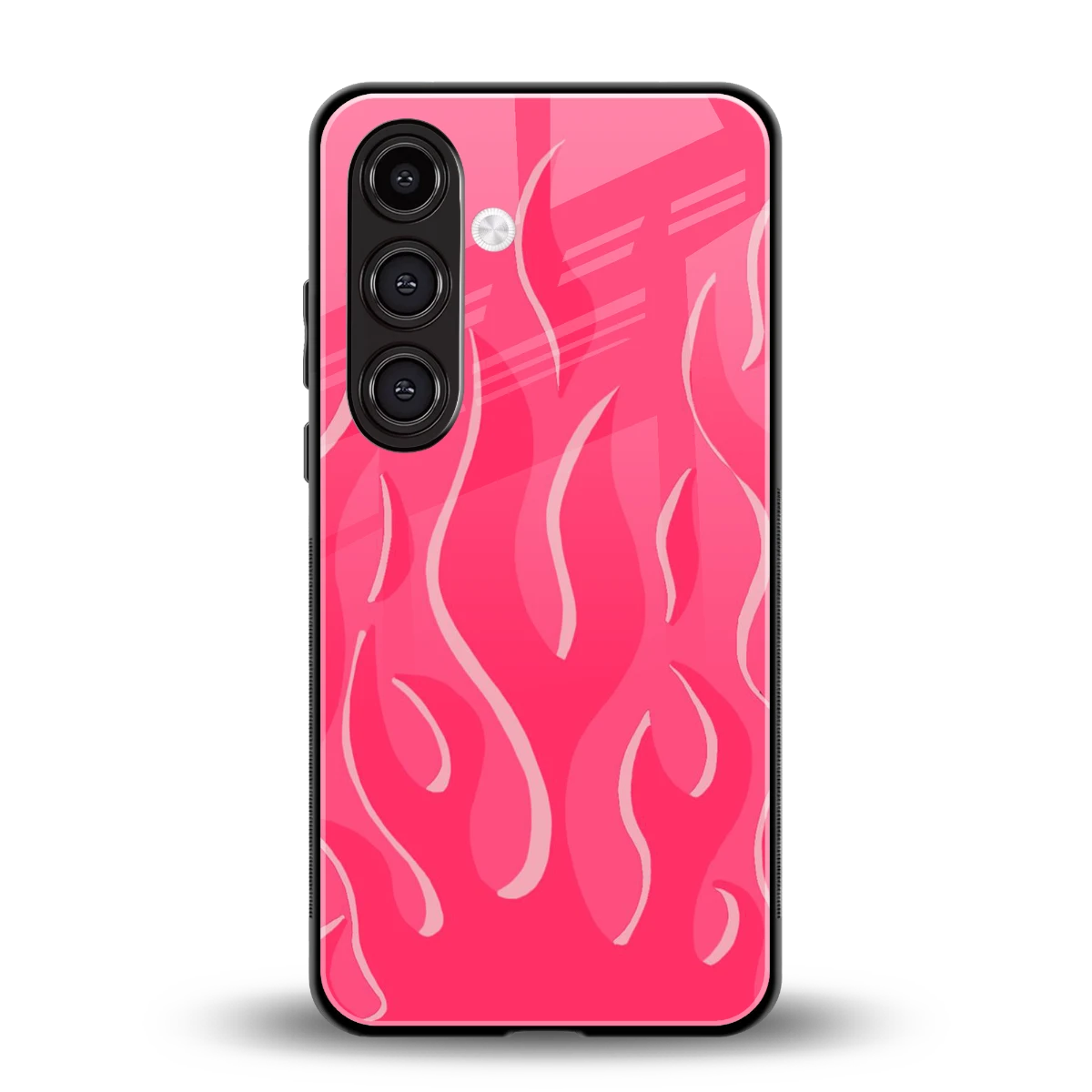 Y2K Retro Hot Pink Flames back phone cover | glass case for samsung galaxy s24 plus