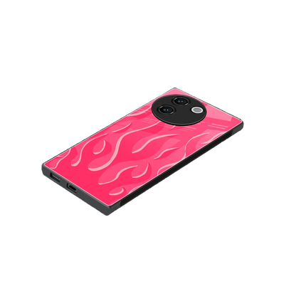Y2K Retro Hot Pink Flames stylish phone case for vivo v30e | glossy glass and slim fit