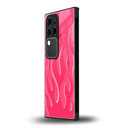 Y2K Retro Hot Pink Flamesvivo v30 pro mobile cover | shockproof glass phone case