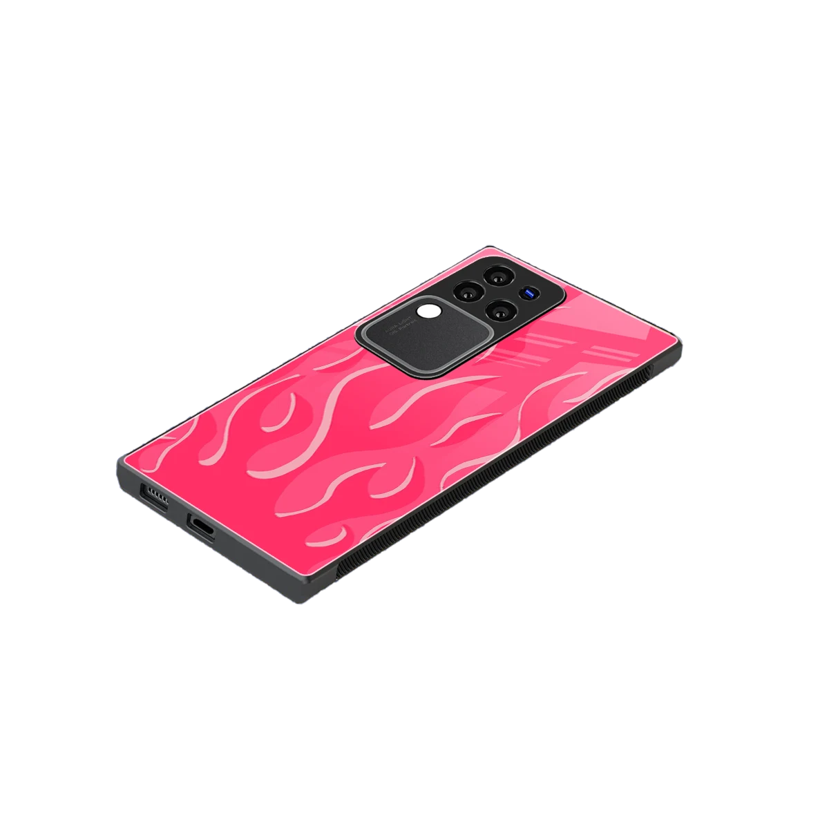 Y2K Retro Hot Pink Flames stylish phone case forvivo v30 pro | glossy glass and slim fit