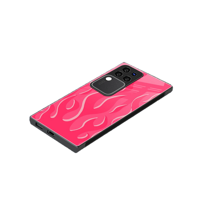 Y2K Retro Hot Pink Flames stylish phone case forvivo v30 pro | glossy glass and slim fit