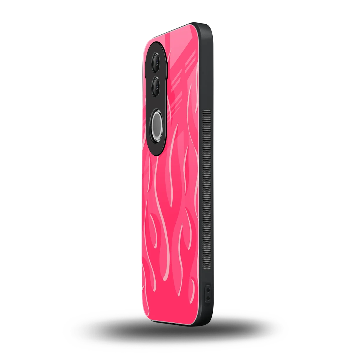 Y2K Retro Hot Pink Flames vivo v50 mobile cover | shockproof glass phone case
