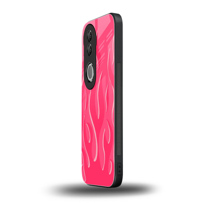 Y2K Retro Hot Pink Flames vivo v50 mobile cover | shockproof glass phone case