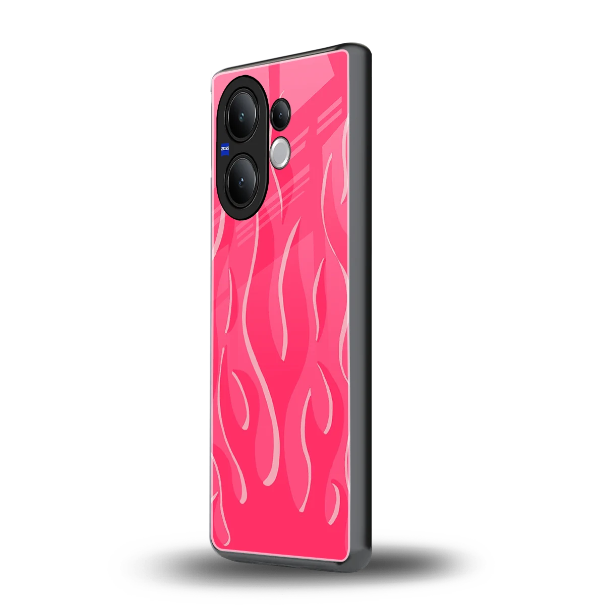Y2K Retro Hot Pink Flames vivo v60 mobile cover | shockproof glass phone case