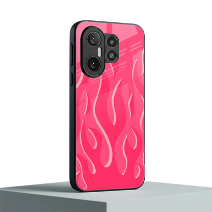 Y2K Retro Hot Pink Flames vivo x200 fe mobile cover | shockproof glass phone case