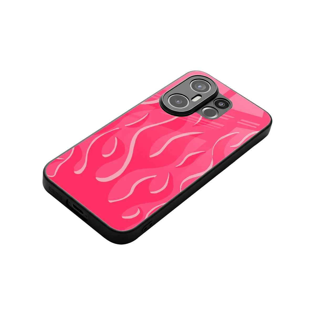 Y2K Retro Hot Pink Flames stylish phone case for vivo x200 fe | glossy glass and slim fit