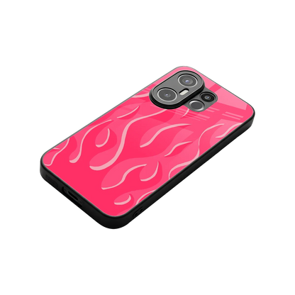 Y2K Retro Hot Pink Flames stylish phone case for vivo x200 fe | glossy glass and slim fit