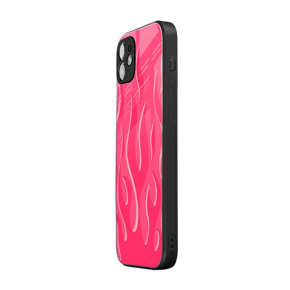 Y2K Retro Hot Pink Flames iphone 11 mobile cover | shockproof glass phone case