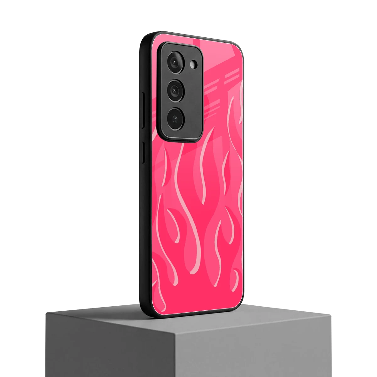 Y2K Retro Hot Pink Flames redmi 15 5g mobile cover | shockproof glass phone case