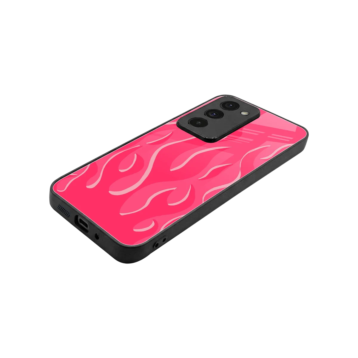Y2K Retro Hot Pink Flames stylish phone case for redmi 15 5g | glossy glass and slim fit