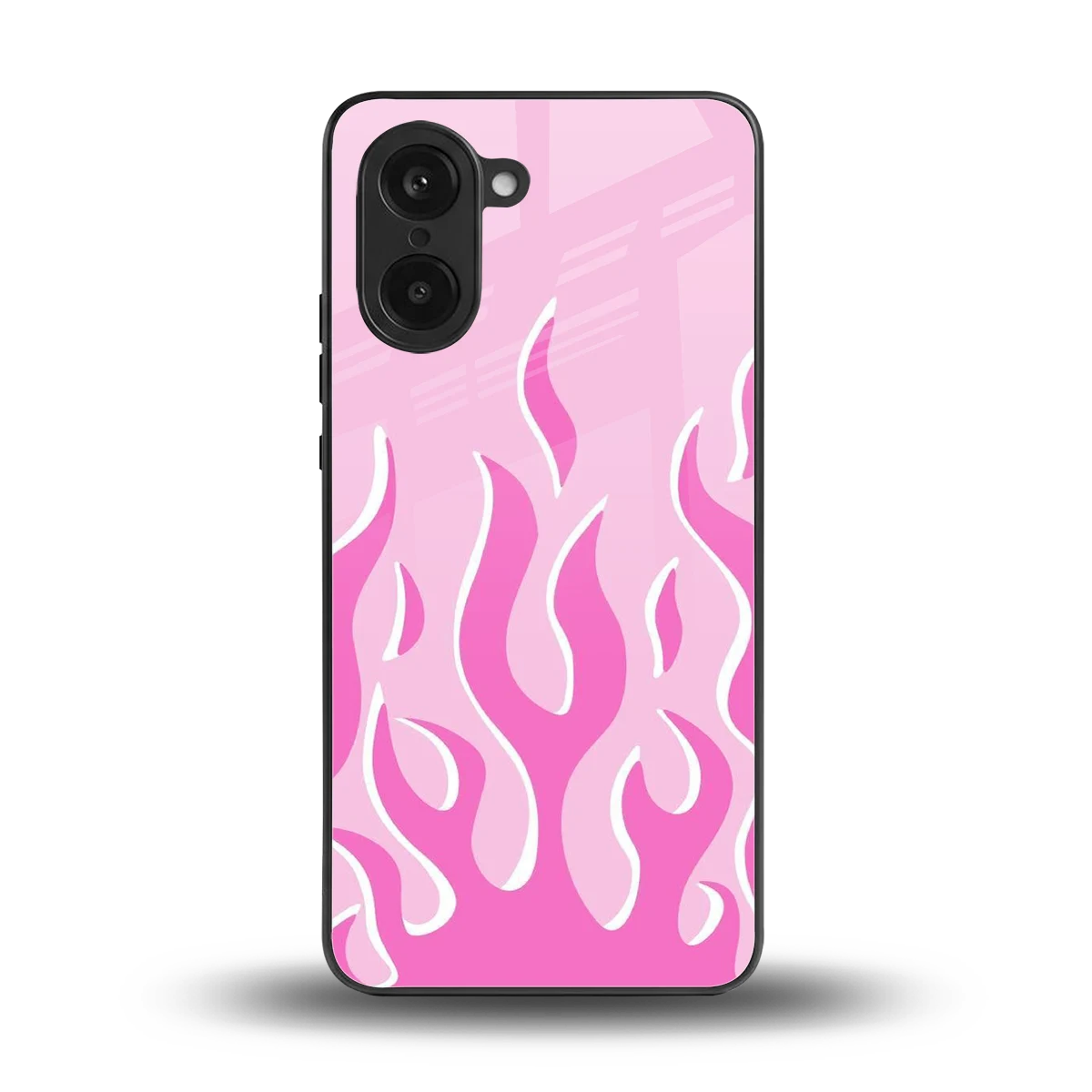 Y2K Retro Pink Flames back phone cover | glass case for oneplus nord ce5 5g