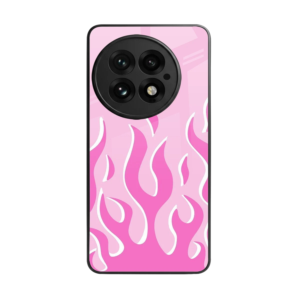 Y2K Retro Pink Flames back phone cover | glass case for oneplus 13