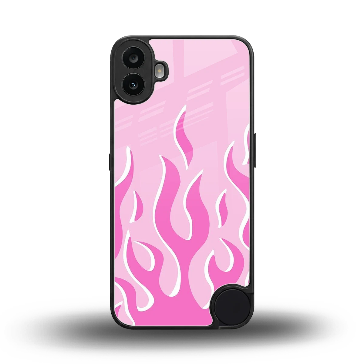 Y2K Retro Pink Flames back phone cover | glass case for cmf nothing phone 1
