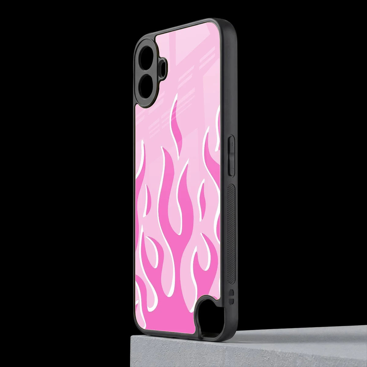 Y2K Retro Pink Flames cmf nothing phone 1 mobile cover | shockproof glass phone case