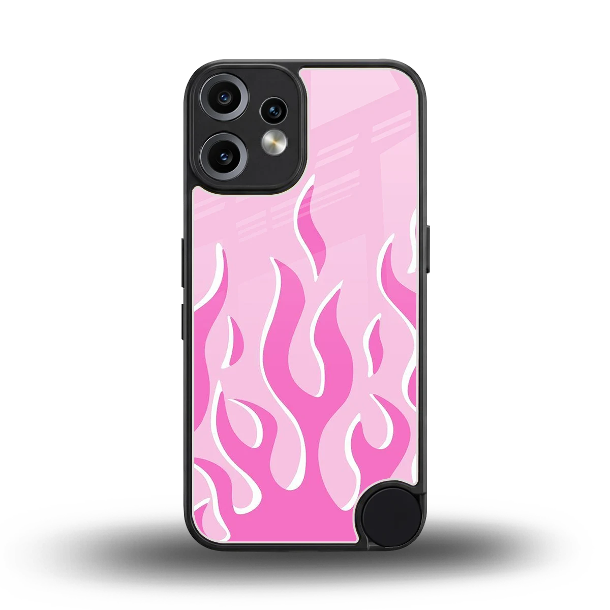 Y2K Retro Pink Flames back phone cover | glass case for cmf nothing phone 2 pro