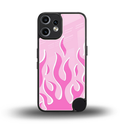 Y2K Retro Pink Flames back phone cover | glass case for cmf nothing phone 2 pro