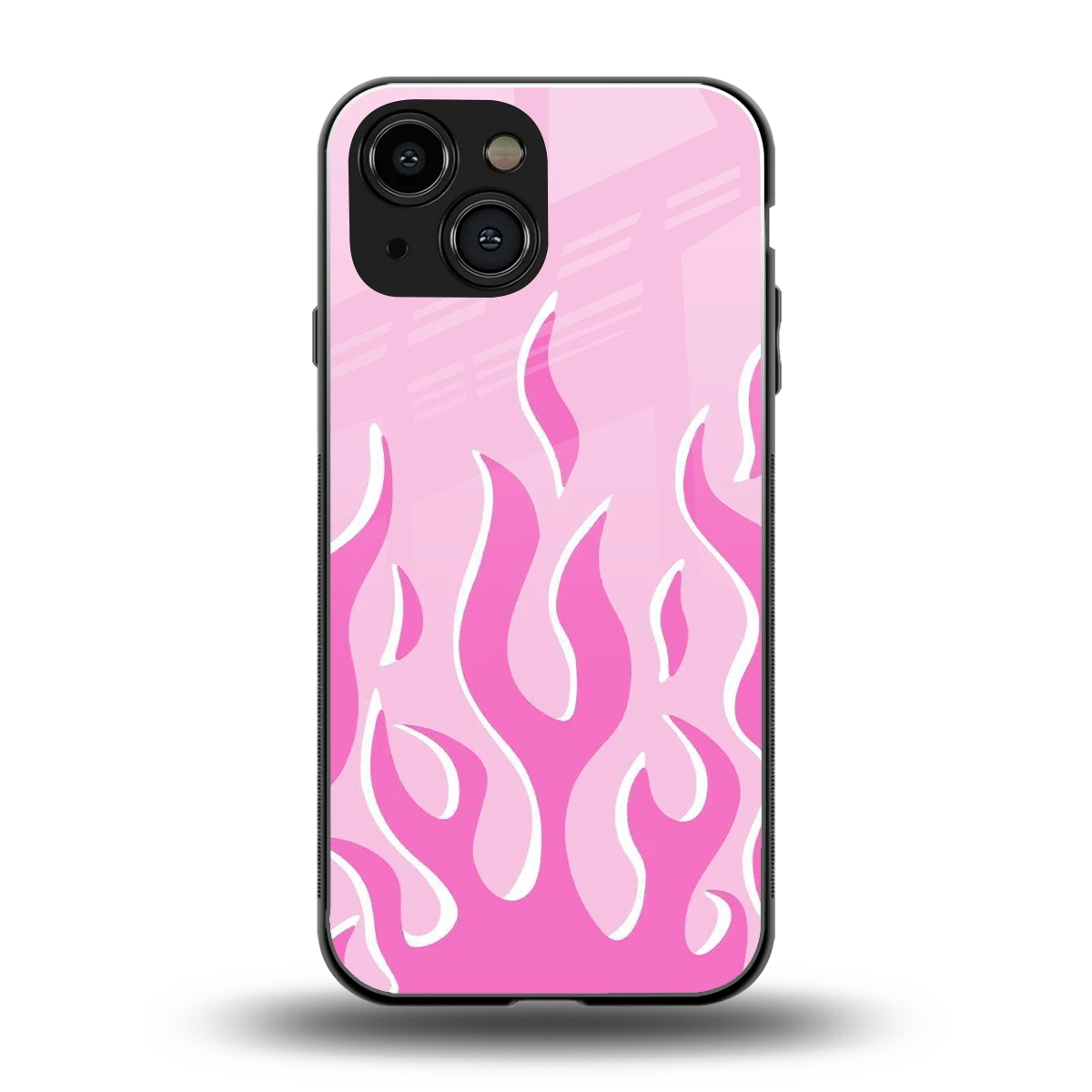 Y2K Retro Pink Flames back phone cover | glass case for iphone 13 mini