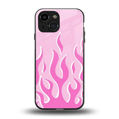 Y2K Retro Pink Flames back phone cover | glass case for iphone 13 mini