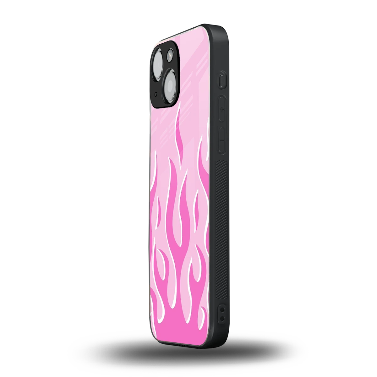 Y2K Retro Pink Flames iphone 13 mini mobile cover | shockproof glass phone case