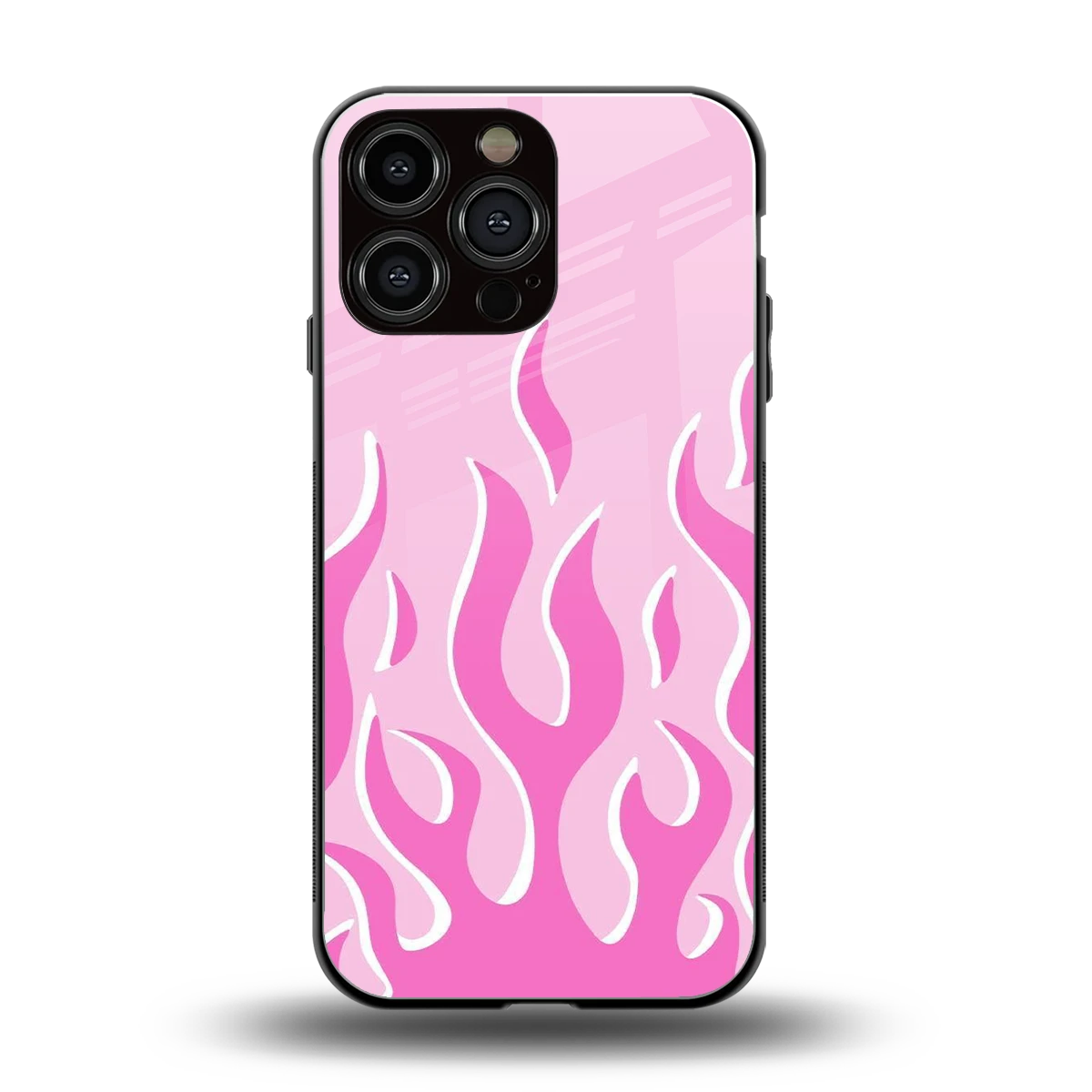 Y2K Retro Pink Flames back phone cover | glass case for iphone 11 pro max