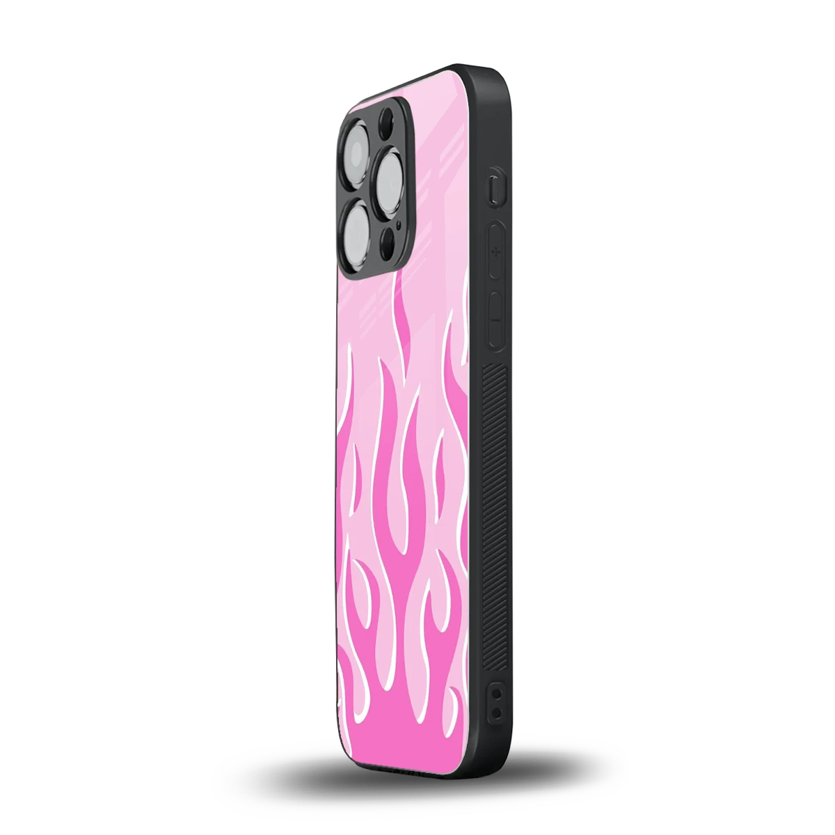 Y2K Retro Pink Flames iphone 14 pro mobile cover | shockproof glass phone case
