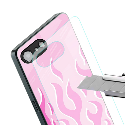 Y2K Retro Pink Flames stylish phone case for iphone 16e | glossy glass and slim fit