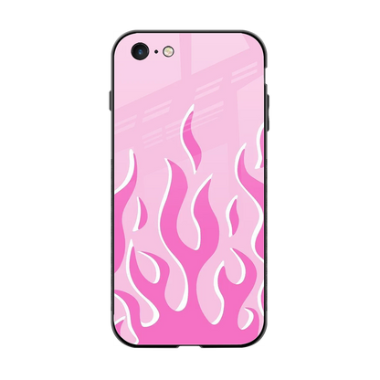 Y2K Retro Pink Flames back phone cover | glass case for iphone 6s