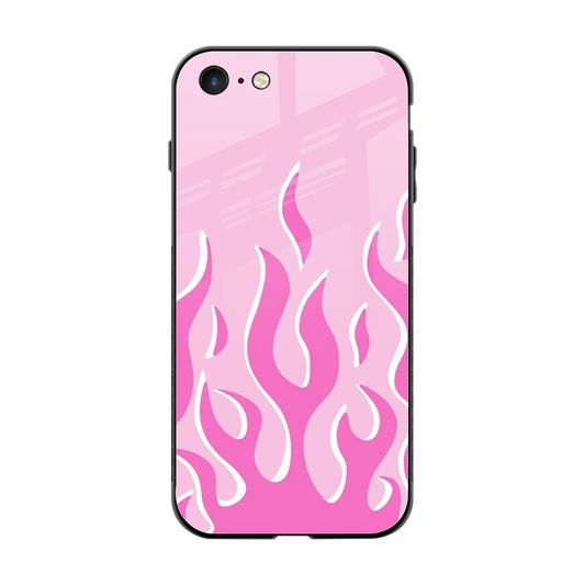 Y2K Retro Pink Flames back phone cover | glass case for iphone 7