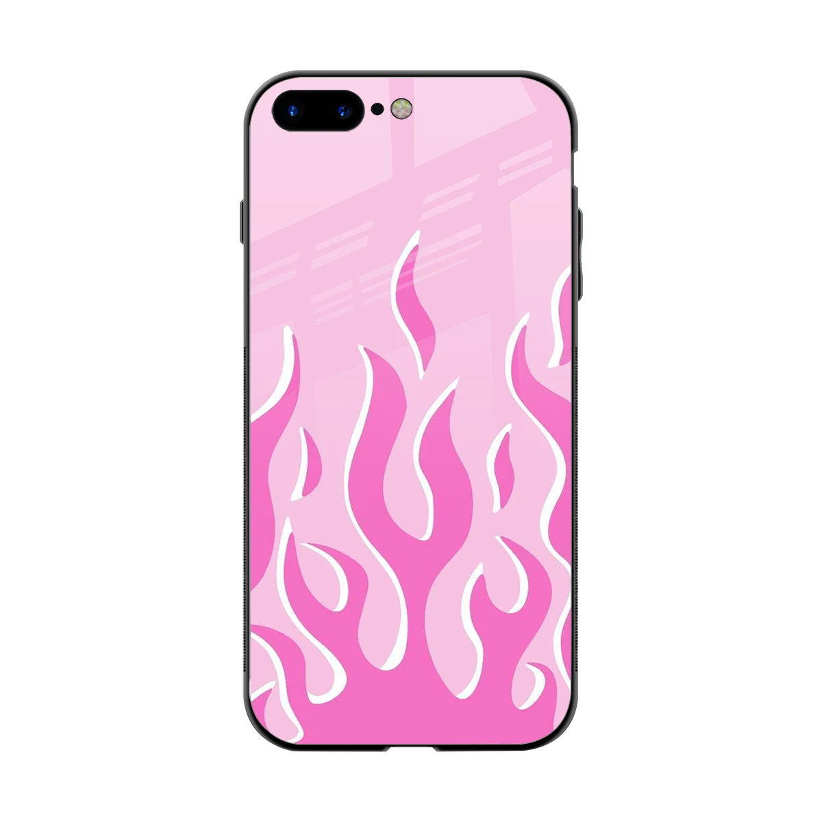 Y2K Retro Pink Flames back phone cover | glass case for iphone 8 plus