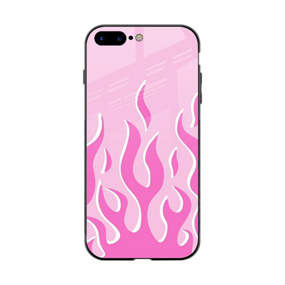 Y2K Retro Pink Flames back phone cover | glass case for iphone 8 plus