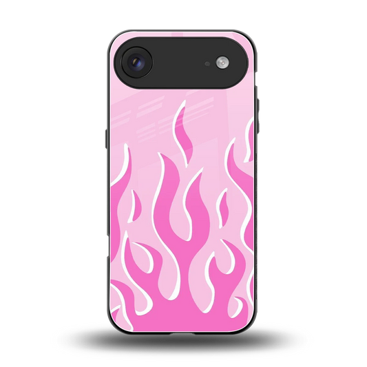 Y2K Retro Pink Flames back phone cover | glass case for iphone air