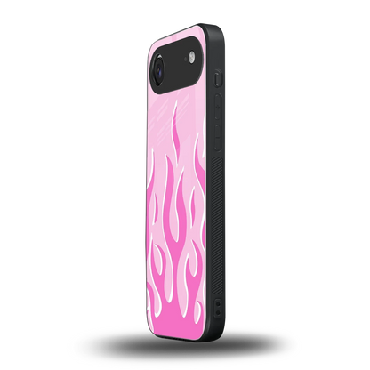 Y2K Retro Pink Flames iphone air mobile cover | shockproof glass phone case
