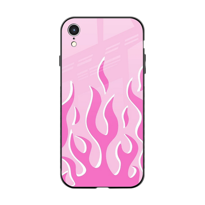 Y2K Retro Pink Flames back phone cover | glass case for iphone xr