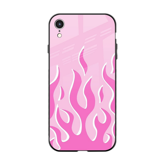Y2K Retro Pink Flames back phone cover | glass case for iphone xr