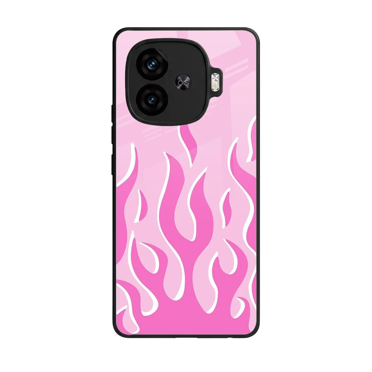 Y2K Retro Pink Flames back phone cover | glass case for iqoo neo 10r 5g