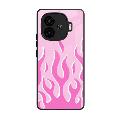 Y2K Retro Pink Flames back phone cover | glass case for iqoo neo 10r 5g