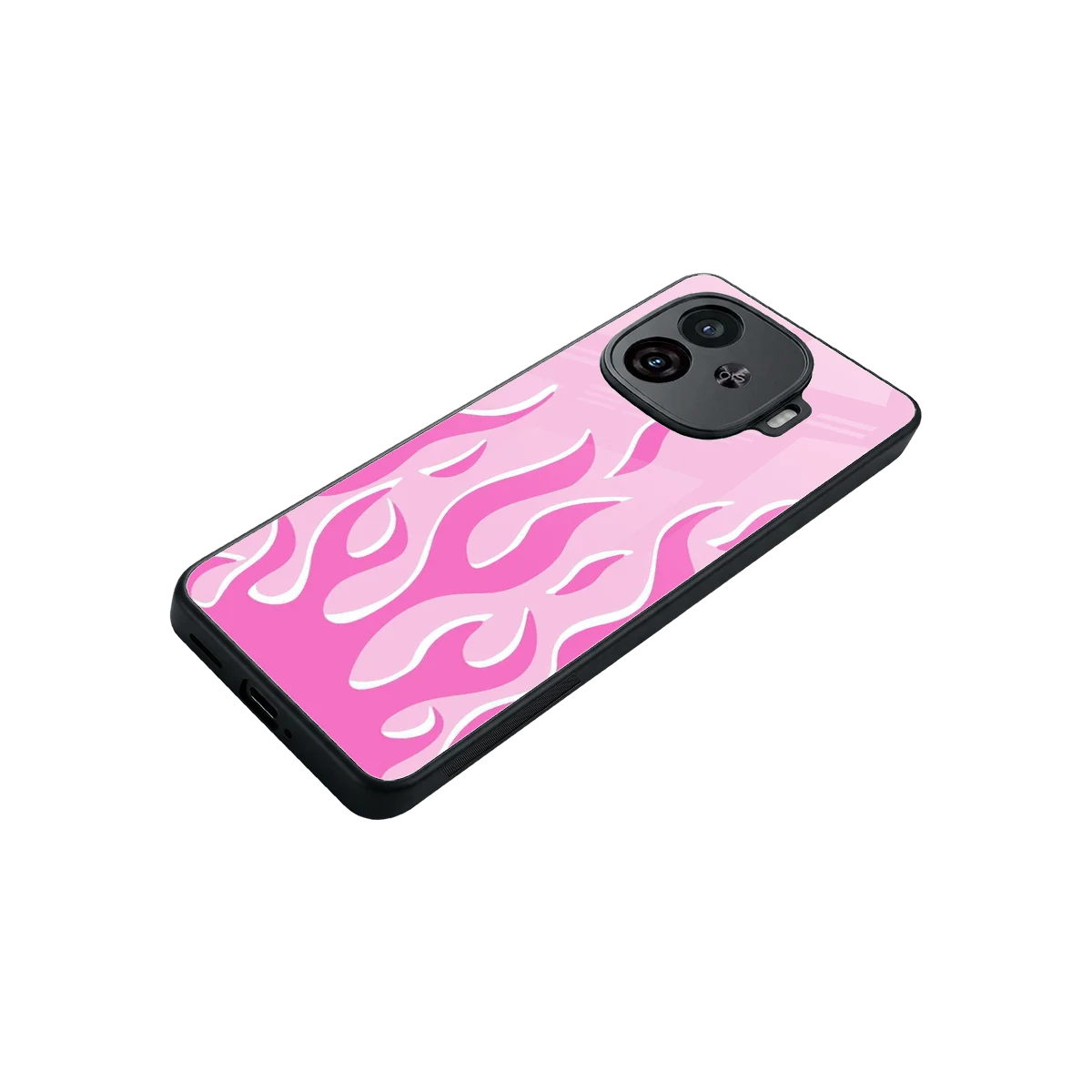 Y2K Retro Pink Flames stylish phone case for iqoo neo 10r 5g | glossy glass and slim fit