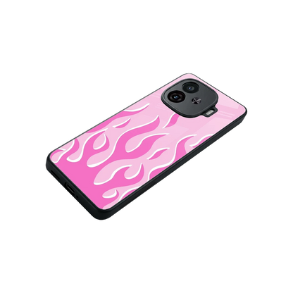Y2K Retro Pink Flames stylish phone case for iqoo neo 10r 5g | glossy glass and slim fit