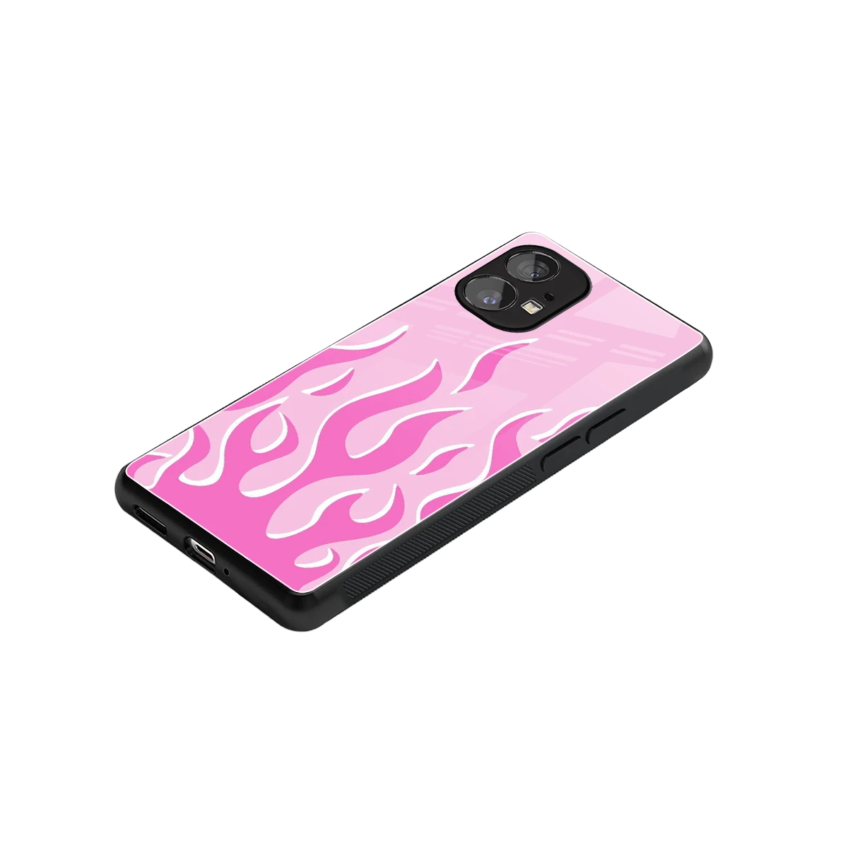 Y2K Retro Pink Flames stylish phone case for nothing phone 1 | glossy glass and slim fit